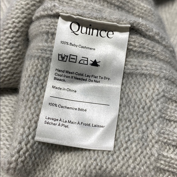 Quince Light Gray Cashmere Crewneck Sweater - M - Picture 5 of 6